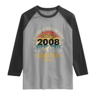 18th Birthday Raglan Shirt Vintage 2008 Limited Edition Retro 18 Years Of Being Awesome Mountain