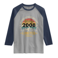 18th Birthday Raglan Shirt Vintage 2008 Limited Edition Retro 18 Years Of Being Awesome Mountain