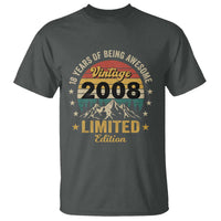 18th Birthday T Shirt Vintage 2008 Limited Edition Retro 18 Years Of Being Awesome Mountain