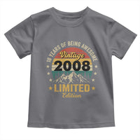 18th Birthday Toddler T Shirt Vintage 2008 Limited Edition Retro 18 Years Of Being Awesome Mountain