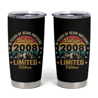 18th Birthday Tumbler Cup Vintage 2008 Limited Edition Retro 18 Years Of Being Awesome Mountain