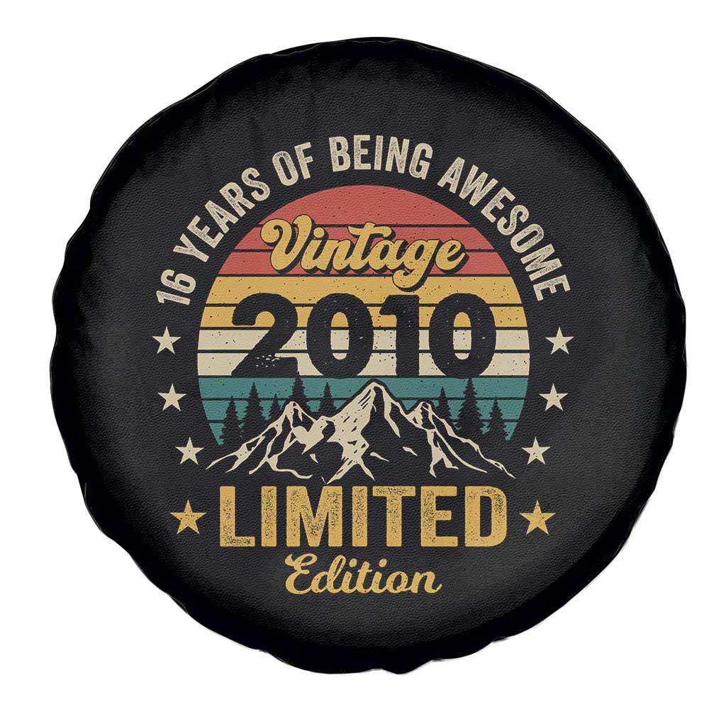 16th Birthday Spare Tire Cover Vintage 2010 Limited Edition Retro 16 Years Of Being Awesome Mountain