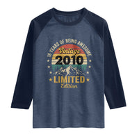 16th Birthday Raglan Shirt Vintage 2010 Limited Edition Retro 16 Years Of Being Awesome Mountain