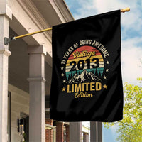 13th Birthday Garden Flag Vintage 2013 Limited Edition Retro 13 Years Of Being Awesome Mountain