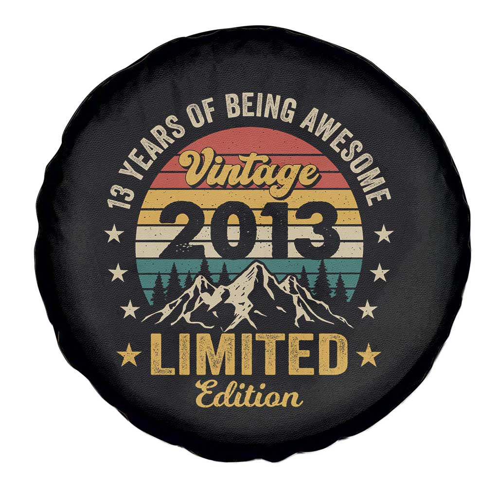13th Birthday Spare Tire Cover Vintage 2013 Limited Edition Retro 13 Years Of Being Awesome Mountain