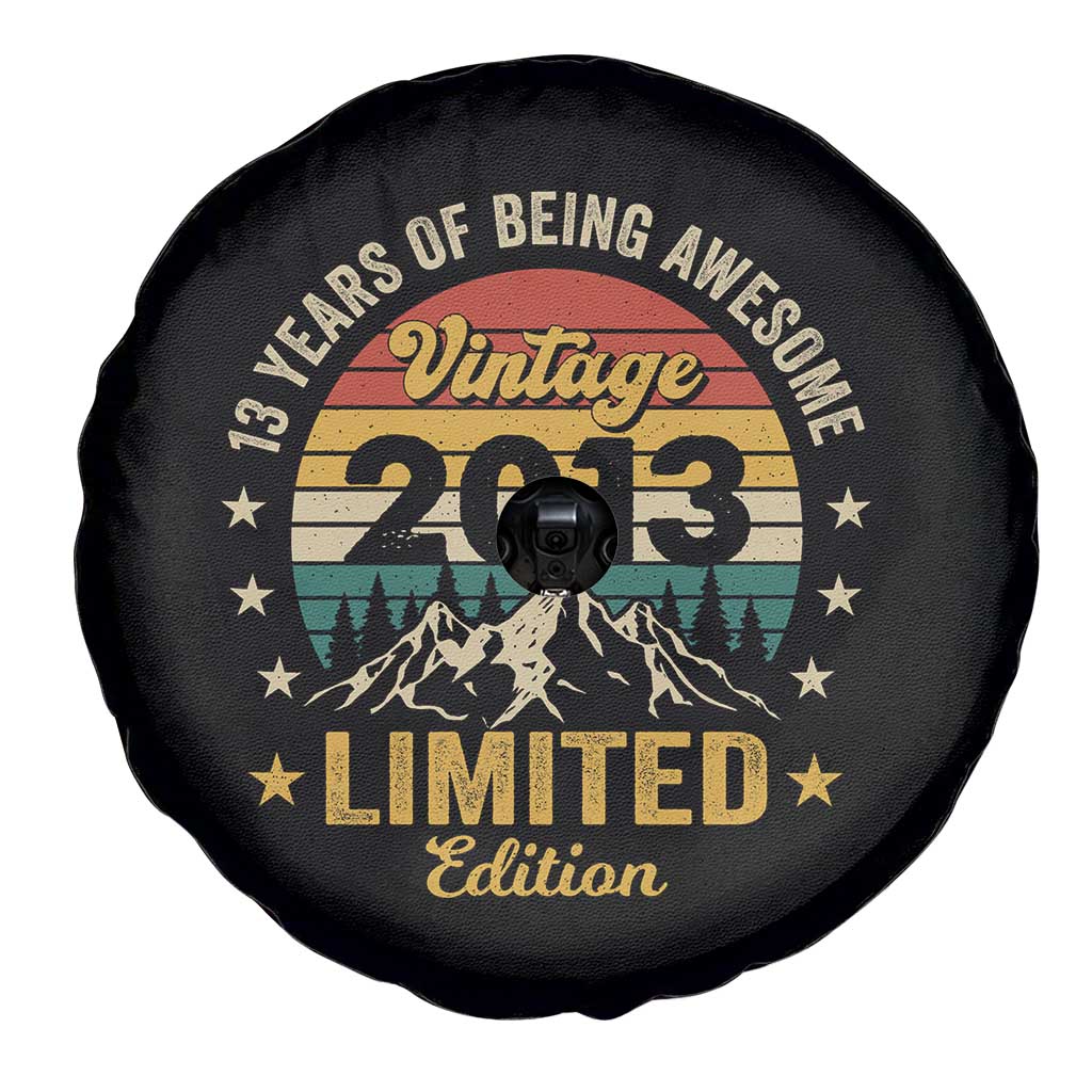 13th Birthday Spare Tire Cover Vintage 2013 Limited Edition Retro 13 Years Of Being Awesome Mountain