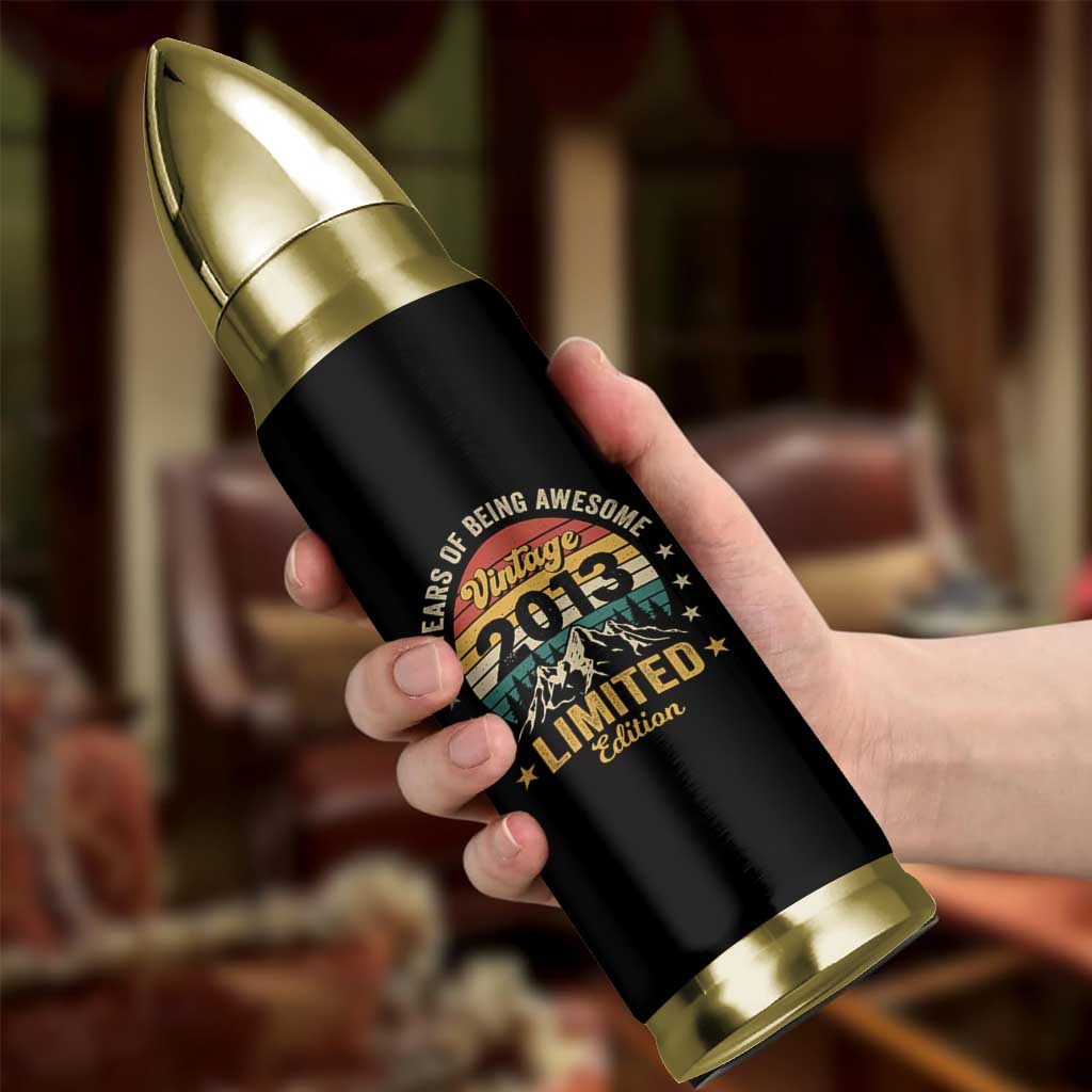13th Birthday Bullet Tumbler Vintage 2013 Limited Edition Retro 13 Years Of Being Awesome Mountain