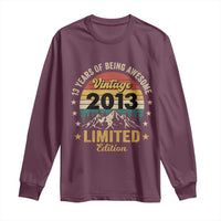 13th Birthday Long Sleeve Shirt Vintage 2013 Limited Edition Retro 13 Years Of Being Awesome Mountain