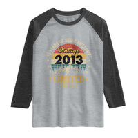 13th Birthday Raglan Shirt Vintage 2013 Limited Edition Retro 13 Years Of Being Awesome Mountain
