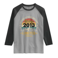 13th Birthday Raglan Shirt Vintage 2013 Limited Edition Retro 13 Years Of Being Awesome Mountain