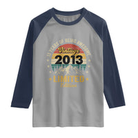 13th Birthday Raglan Shirt Vintage 2013 Limited Edition Retro 13 Years Of Being Awesome Mountain