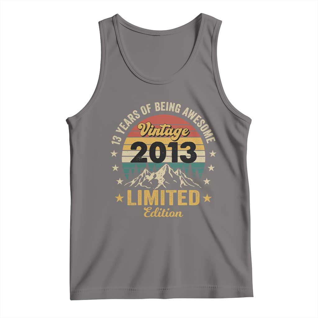 13th Birthday Tank Top Vintage 2013 Limited Edition Retro 13 Years Of Being Awesome Mountain