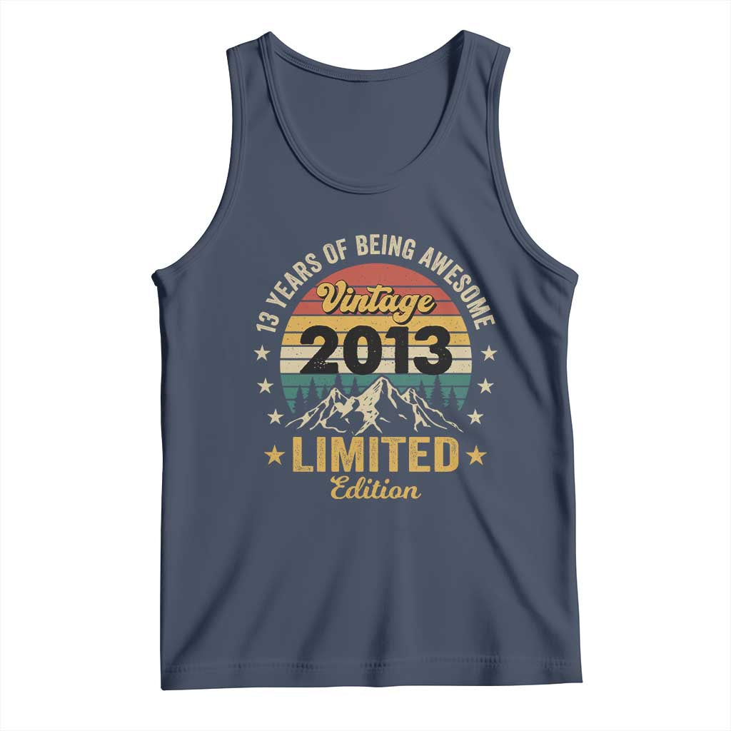 13th Birthday Tank Top Vintage 2013 Limited Edition Retro 13 Years Of Being Awesome Mountain