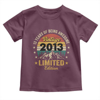 13th Birthday Toddler T Shirt Vintage 2013 Limited Edition Retro 13 Years Of Being Awesome Mountain