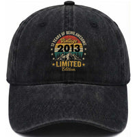 13th Birthday Washed Cotton Baseball Cap Vintage 2013 Limited Edition Retro 13 Years Of Being Awesome Mountain