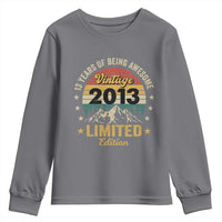 13th Birthday Youth Sweatshirt Vintage 2013 Limited Edition Retro 13 Years Of Being Awesome Mountain