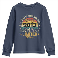 13th Birthday Youth Sweatshirt Vintage 2013 Limited Edition Retro 13 Years Of Being Awesome Mountain