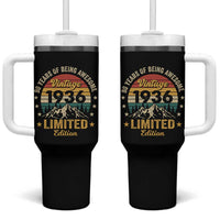 90th Birthday Tumbler With Handle Vintage 1936 Limited Edition Retro 90 Years Of Being Awesome Mountain