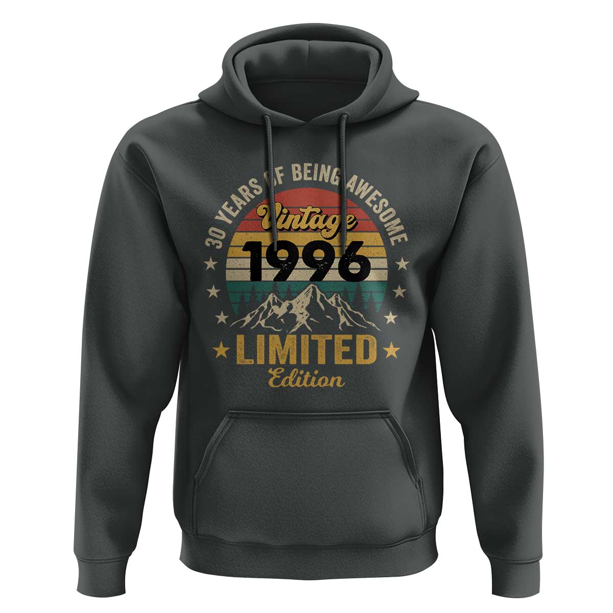 30th Birthday Hoodie Vintage 1996 Limited Edition Retro 30 Years Of Being Awesome Mountain