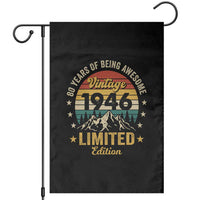 80th Birthday Garden Flag Vintage 1946 Limited Edition Retro 80 Years Of Being Awesome Mountain