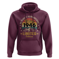80th Birthday Hoodie Vintage 1946 Limited Edition Retro 80 Years Of Being Awesome Mountain