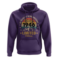80th Birthday Hoodie Vintage 1946 Limited Edition Retro 80 Years Of Being Awesome Mountain