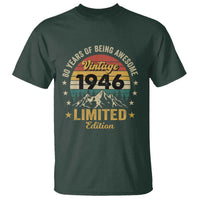 80th Birthday T Shirt Vintage 1946 Limited Edition Retro 80 Years Of Being Awesome Mountain