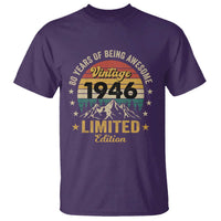 80th Birthday T Shirt Vintage 1946 Limited Edition Retro 80 Years Of Being Awesome Mountain