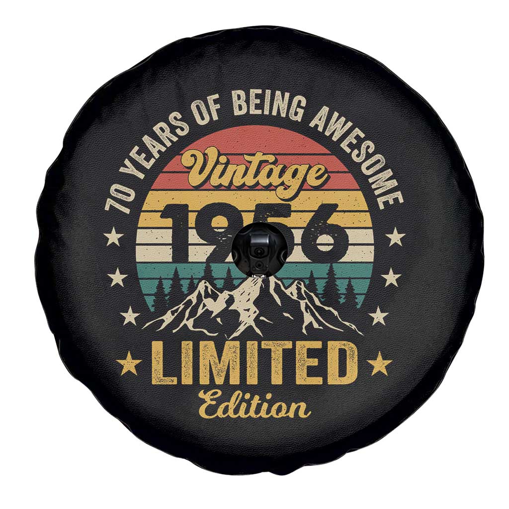 70th Birthday Spare Tire Cover Vintage 1956 Limited Edition Retro 70 Years Of Being Awesome Mountain