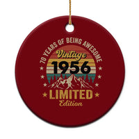 70th Birthday Ceramic Ornament Vintage 1956 Limited Edition Retro 70 Years Of Being Awesome Mountain