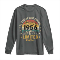 70th Birthday Long Sleeve Shirt Vintage 1956 Limited Edition Retro 70 Years Of Being Awesome Mountain