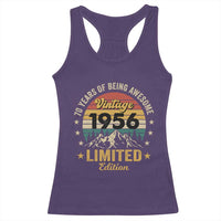 70th Birthday Racerback Tank Top Vintage 1956 Limited Edition Retro 70 Years Of Being Awesome Mountain