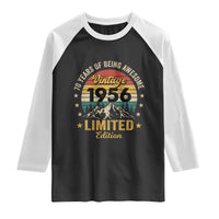70th Birthday Raglan Shirt Vintage 1956 Limited Edition Retro 70 Years Of Being Awesome Mountain