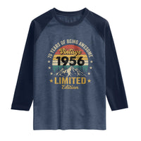 70th Birthday Raglan Shirt Vintage 1956 Limited Edition Retro 70 Years Of Being Awesome Mountain