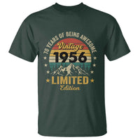70th Birthday T Shirt Vintage 1956 Limited Edition Retro 70 Years Of Being Awesome Mountain