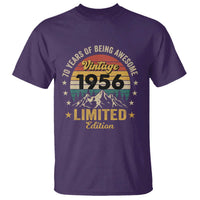 70th Birthday T Shirt Vintage 1956 Limited Edition Retro 70 Years Of Being Awesome Mountain