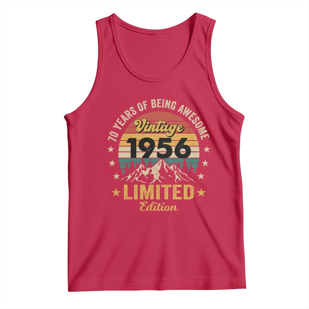 70th Birthday Tank Top Vintage 1956 Limited Edition Retro 70 Years Of Being Awesome Mountain