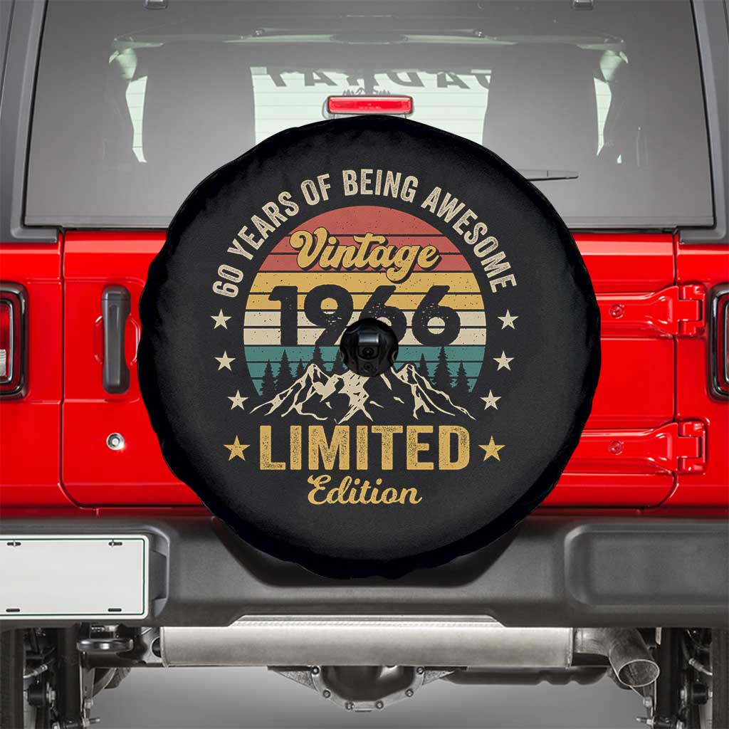 60th Birthday Spare Tire Cover Vintage 1966 Limited Edition Retro 60 Years Of Being Awesome Mountain