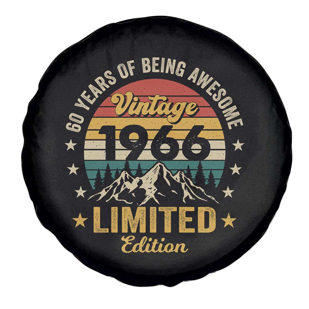 60th Birthday Spare Tire Cover Vintage 1966 Limited Edition Retro 60 Years Of Being Awesome Mountain