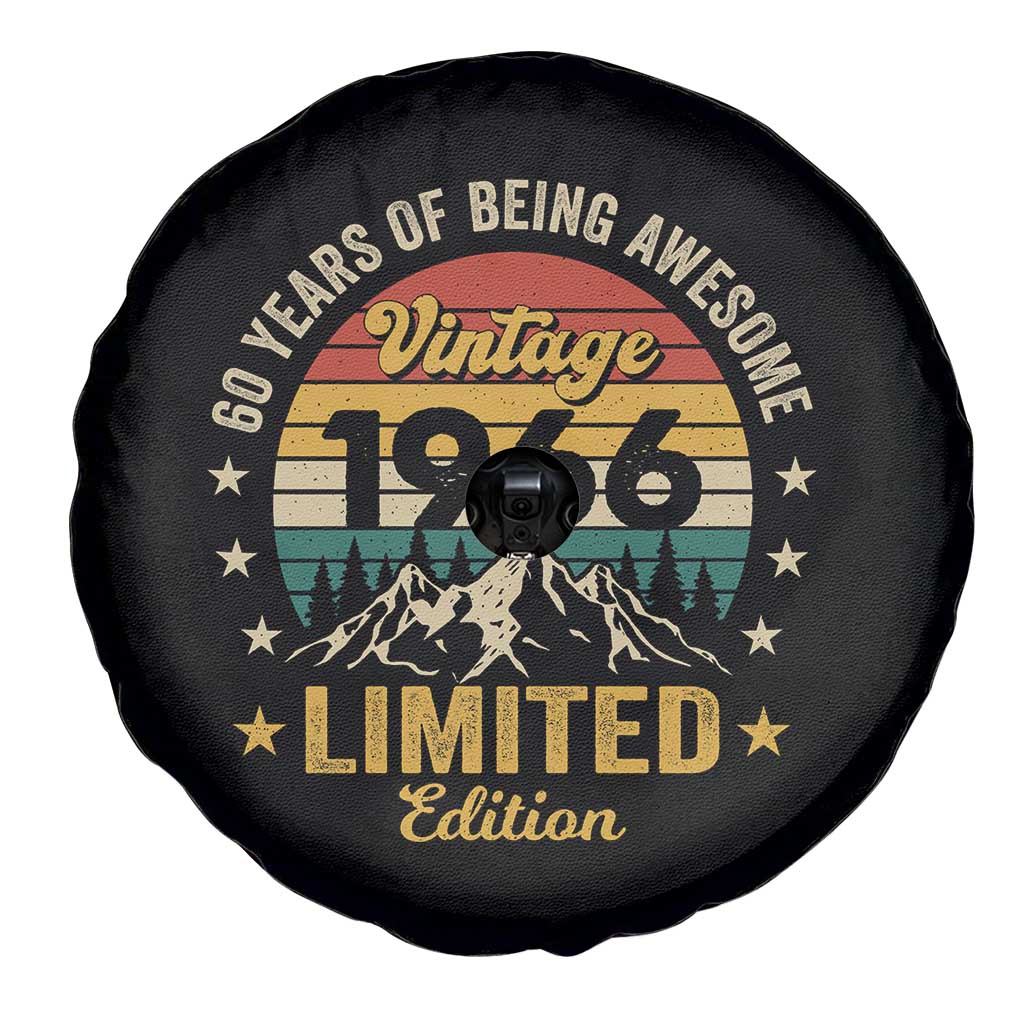 60th Birthday Spare Tire Cover Vintage 1966 Limited Edition Retro 60 Years Of Being Awesome Mountain