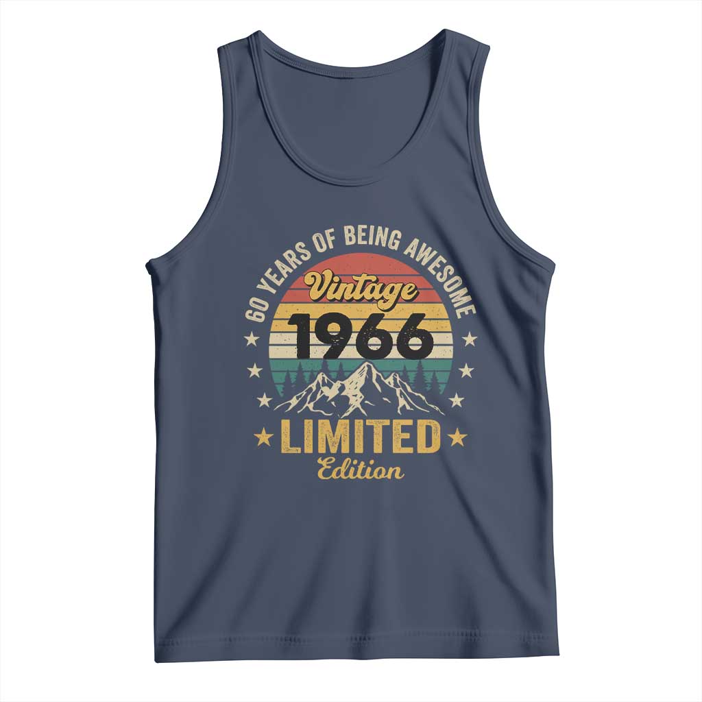 60th Birthday Tank Top Vintage 1966 Limited Edition Retro 60 Years Of Being Awesome Mountain