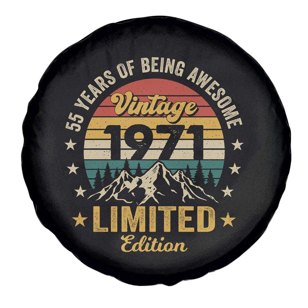 55th Birthday Spare Tire Cover Vintage 1971 Limited Edition Retro 55 Years Of Being Awesome Mountain