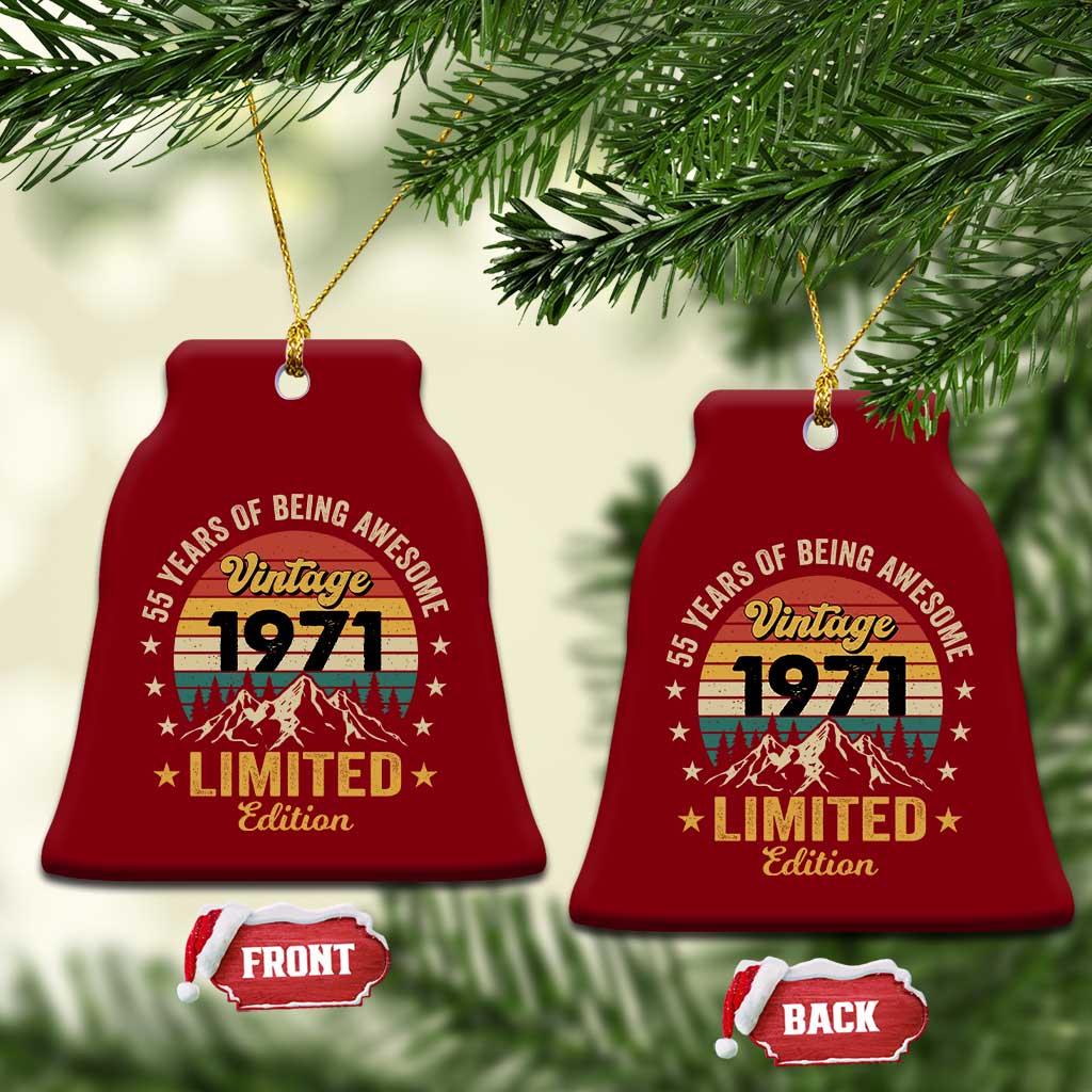 55th Birthday Ceramic Ornament Vintage 1971 Limited Edition Retro 55 Years Of Being Awesome Mountain