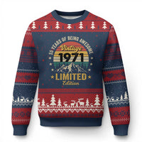 55th Birthday Ugly Christmas Sweater Vintage 1971 Limited Edition Retro 55 Years Of Being Awesome Mountain