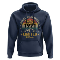 55th Birthday Hoodie Vintage 1971 Limited Edition Retro 55 Years Of Being Awesome Mountain