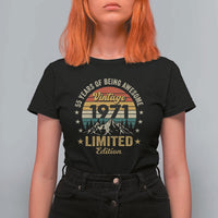55th Birthday T Shirt For Women Vintage 1971 Limited Edition Retro 55 Years Of Being Awesome Mountain