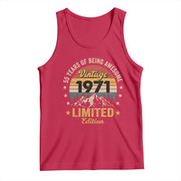 55th Birthday Tank Top Vintage 1971 Limited Edition Retro 55 Years Of Being Awesome Mountain