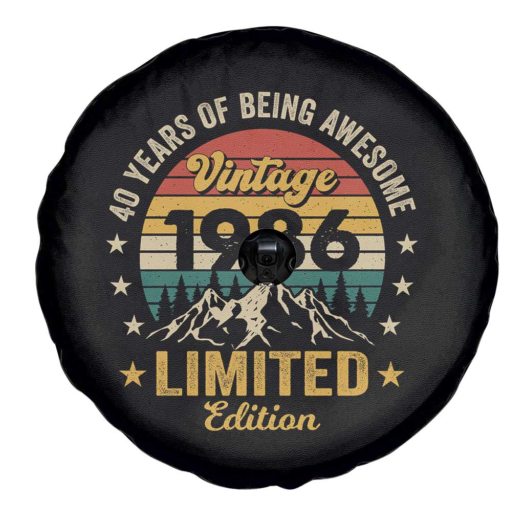 40th Birthday Spare Tire Cover Vintage 1986 Limited Edition Retro 40 Years Of Being Awesome Mountain