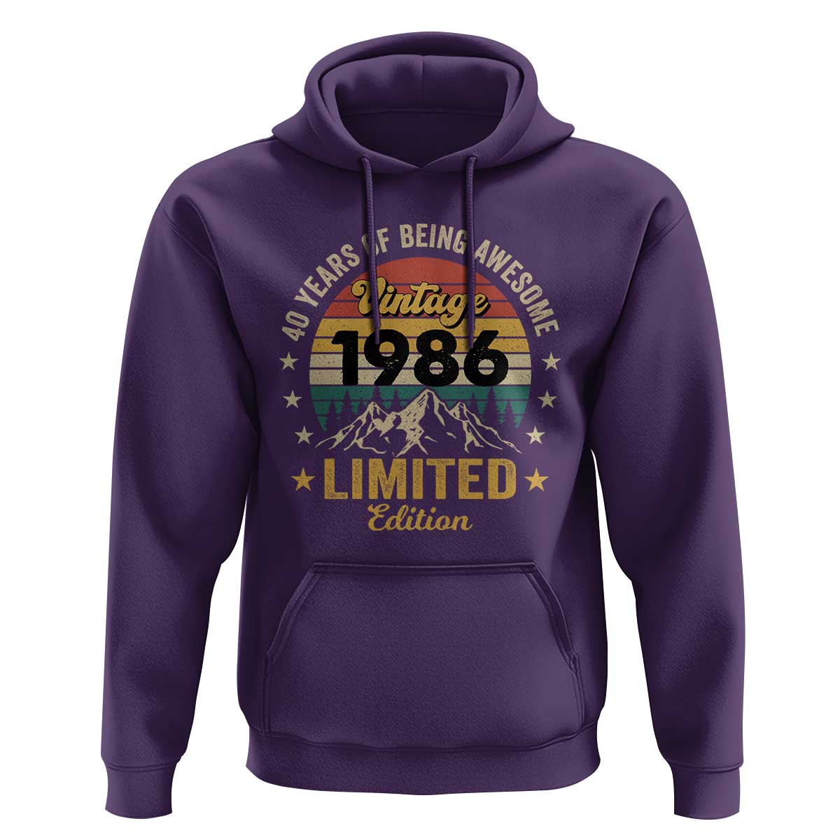 40th Birthday Hoodie Vintage 1986 Limited Edition Retro 40 Years Of Being Awesome Mountain