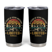 40th Birthday Tumbler Cup Vintage 1986 Limited Edition Retro 40 Years Of Being Awesome Mountain